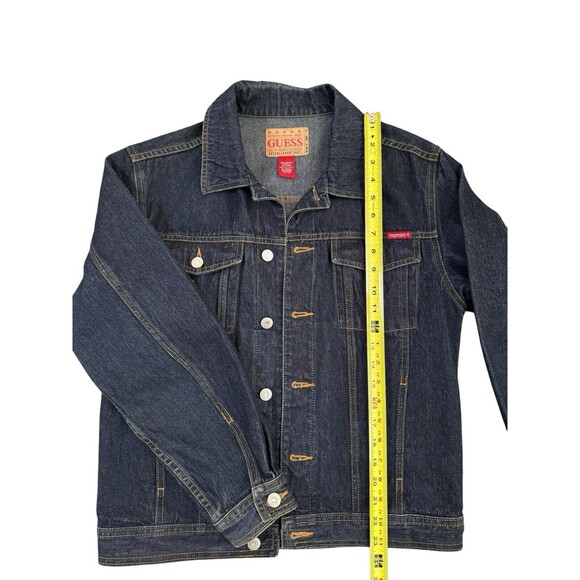 Vintage‎ Guess Jeans Aztec Jean Jacket Dark Wash Size Medium (12/14) Y2K - Picture 5 of 6